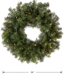 National Tree Company 24in Pre-Lit Norwood Fir Artificial Christmas Wreath — 3