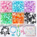 Sistenia 480PCS Assorted Acrylic Beads for Bracelet Making Kit with String — 1