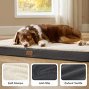 Bedsure Washable Dog Beds Large Sized Dog with Comfy Sherpa, 36x27in Grey — 4