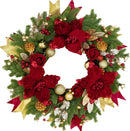 Christmas Wreaths for Front Door, Soomeir 24 Inch Outdoor Christmas Wreath with Lights, Large Prelit Wreath for Holiday Winter Window Outdoor Indoor Xmas — 8