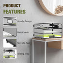DALTACK 3 Tier Paper Organizer for Desk, Sliding Paper Trays, Black — 4