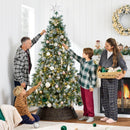 Best Choice Products 7.5ft Pre-Lit Scotch Pine Christmas Tree, Premium Frosted Pre-Decorated Artificial Holiday Decor w/ 1,320 Branch Tips, 2-in-1 White and Multicolor LED Lights, Cordless Setup — 5