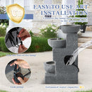 Grepatio 4-Tiers Indoor/Outdoor Garden Water Fountain, 21.9" H Cascading Water…