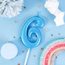 PHD CAKE 2.76 Inch Elegant Blue 6 Number Birthday Candles, Blue Number Candles, Cake Number Candles, Party Celebration — 2
