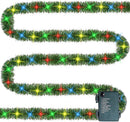 TW SHINE 30 FT Pre-Lit Christmas Garland Decorations, 100 LED Lighted Artificial Pine Garlands with 8 Modes, Green Garland for Indoor Outdoor Door Home Stairs Holiday Decor, Multi-Colored — 1