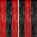 ZATAYE 2 Pack Black Red Halloween Foil Curtain Streamer Decorations | 2 PCS — 1