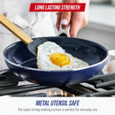 Blue Diamond 8" Diamond Infused Ceramic Nonstick Frying Pan Skillet, Blue