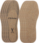 Abaodam 4 Pairs Cuttable Wool Felt Insoles for Women and Men, Thick Winter Heat Shoe Inserts with Shock Absorption, Cozy Inner Soles for Boots and Sports Shoes, Light Khaki — 1