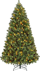 Yaheetech 6ft Pre-lit Christmas Tree with 300 Warm White Lights, Green — 1