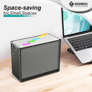 Hanging File Organizer, File Folder Organizer with Handles, Metal Mesh File Crate Storage Box, Letter Size (with 5 Grey Folders) — 4