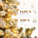 YITAHOME Prelit Snow Flocked Christmas Tree 7.5ft with Remote — 2