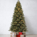 Haute Decor 7.5 Ft. Greenbriar Fir Pre-Lit Artificial Christmas Tree with Soft White Cluster LED Lights and Foot Pedal Control - Large Lighted Christmas Tree — 1