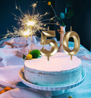 50th Birthday Candles,Gold Number 50 Cake Topper for Birthday Decorations Party Decoration | : — 5