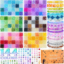 7200PCS 6mm Glass Beads Bracelet Making Kit, 144 Colors Assorted Crystal Beads for Bracelets and Jewelry Making,… — 1