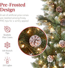 Best Choice Products 6ft Pre-lit Pencil Christmas Tree Pine w/Twinkling LEDs Partially Flocked Frosted Slim Holiday Decoration Skinny Xmas Tree, 250 Lights, 618 Frosted Tips, 50 Pine Cones, Stand — 2