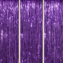 DECOCKRAT 3 Pack Foil Fringe Backdrop - Purple Shiny Tinsel Curtains for Party Decoration/Photo Booth Props - 3.3x8.2 FT Metallic Foil Backdrop for Birthday, Wedding, Graduation, Christmas. — 1