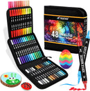 Pagather Acrylic Paint Markers, 48 Colors Dual Tip Fine & Brush Pens Set — 1
