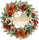 16 inch Prelit Christmas Wreath with LED Lights for Front Door Decoration — 1