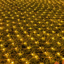 LJLNION Christmas Net Lights, 360 LED 12ft x 5ft Connectable Mesh Fairy String Lights,8 Modes Low Voltage Safe Adaptor for Xmas Trees, Bushes, Wedding, Outdoor Garden Decorations, Warm White — 7