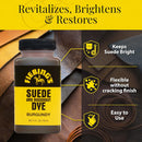 Fiebing's Burgundy Suede Dye (4 oz) - Recolor, Brighten & Restore Suede & Roughout Leather Shoes, Furniture, Purse - Includes Wool Dauber for Easy Application - Flexible When Dry, Won't Crack or Peel — 4