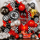 ALL-IN-1 Race Car Balloon Arch Kit with BONUS Trophy & RaceCar - Cars Balloon Garland Kit for Race Car Theme Birthday Party Supplies & Hot Wheels Balloons Race Cars Decorations | Red, Black, Silver — 3