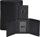 Real Leather Mens Trifold Wallet - RFID Slim Minimalist Front Pocket Gift (Charcoal)