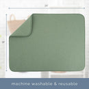S&T INC. Dish Drying Mat, 18" x 24", XL, Green Sage