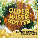 Fulmoon Older Wiser Hotter Banner Birthday sign,Gold | Glitter Gold — 5