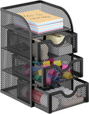 EasyPAG Mesh Desk Organizer with 3 Drawer Office Desktop Organizers and Accessories Stationery Caddy for Office, Home, Students, Black — 1