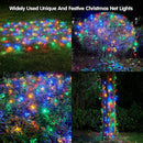Dirnun Led Christmas Net Lights Outdoor Christmas Lights Multicolor 160LED 5ftx7ft, Waterproof Outdoor Indoor Fairy Mesh Net Light for Xmas Party, Yard, Patio, Trees, Shrubs, Bushes Decorations — 2