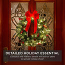 Best Choice Products 30in Pre-Lit Battery Powered Christmas Wreath Artificial Pre-Decorated Holiday Accent w/ 100 Lights, 276 PVC Tips, Ribbons, Pine Cones — 6