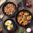 Utopia Kitchen Nonstick Frying Pan Set 3 Piece 8 9.5 11 Inch PFOA Free Grey