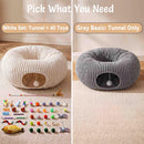 Cat Tunnel Bed with 40 Pcs Interactive Cat Toys, White — 8