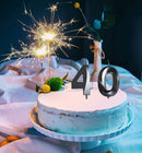 Bailym Black 40th Birthday Candles, Number 40 Cake Topper for Birthday Decorations Party Decoration — 3