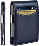 SERMAN BRANDS Money Clip Wallet - Mens Wallets slim Front Pocket RFID Blocking Card Holder Minimalist Mini Bifold (Z Atlantic Blue Transformer)