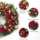Valery Madelyn 30" Pre-Lit Large Christmas Wreath for Front Door Red Gold — 5