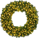 Best Choice Products 36in Large Artificial Pre-Lit Fir Christmas Wreath Holiday Accent Decoration w/ 150 LED Lights, 300 PVC Tips — 1