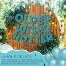 Fulmoon Older Wiser Hotter Banner Birthday sign, Teal — 4