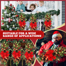 Lyrow 2 Pack 24" Christmas Stairway Swag with Lights, Red Ribbon — 3
