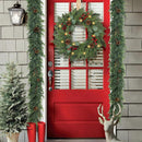 Christmas Wreath with Lights 24 Inch Real Touch Pine Wreath with Red Berries/Pine Cone Prelit Christmas Wreaths for Front Door Outdoor Christmas Decorations Winter Wreath for Windows Indoor Holiday — 2