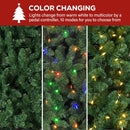 Hykolity 6ft Artificial Prelit Christmas Tree with 250 Multicolor LEDs, Flame-Retardant PVC Branches, 1,032 Tips, 10 Display Modes, Hinged Setup, Foot Pedal and Metal Stand — 5