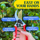Haus & Garten ClassicPRO 8.5" Professional Premium Titanium Bypass Pruning Shears - Use As Pruners, Garden Shears, Heavy Duty Handheld Pruning Shears For Gardening, Clippers, Pruner Scissor Tool | Red — 4