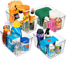 CLEARSPACE Plastic Storage Bins With lids – Perfect Kitchen Fridge Organizer, Pantry Organization, Cabinet Organizers (4 Pack) — 3