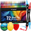 Pagather Acrylic Paint Markers, 72 Colors Dual Tip Fine & Brush Pens Set | Multicolor — 1