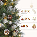 YITAHOME 6FT Prelit Green Pencil Christmas Tree w/Remote & Pine Cones Decor — 2