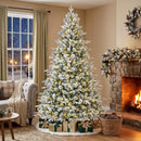 SHareconn Prelit Artificial White Flocked Christmas Tree 7FT & Warm Lights — 6