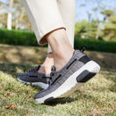 OrthoComfoot Women's Orthopedic Walking Shoes Slip On Loafers: Comfortable Orthotic Shoes with Arch Support for Flat Feet, Casual Plantar Fasciitis Deck Loafers for Heel and Foot Pain Relief - W1-black/Grey — 2