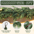 2Pcs 6FT Christmas Garland with Lights, Norfolk Pine Garland Decor for Xmas — 3