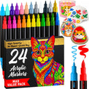ARTISTRO 24 Acrylic Dual-Tip Glass Marker Pens for Wine Glasses — 1