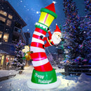 Lulu Home 9FT Christmas Inflatable, Giant Lighthouse with Santa & Reindeer — 1